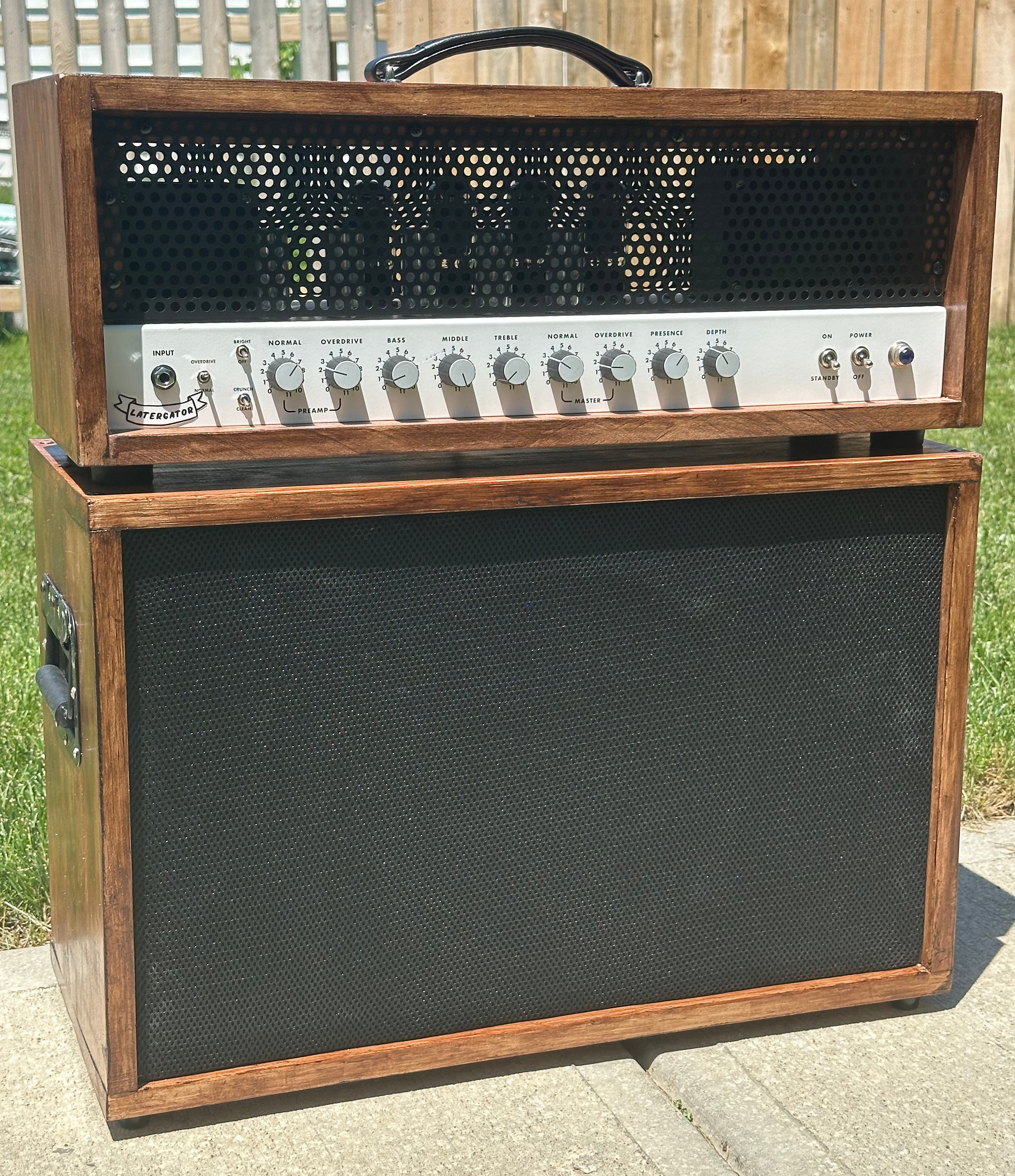 Finished cab with associated amp head
